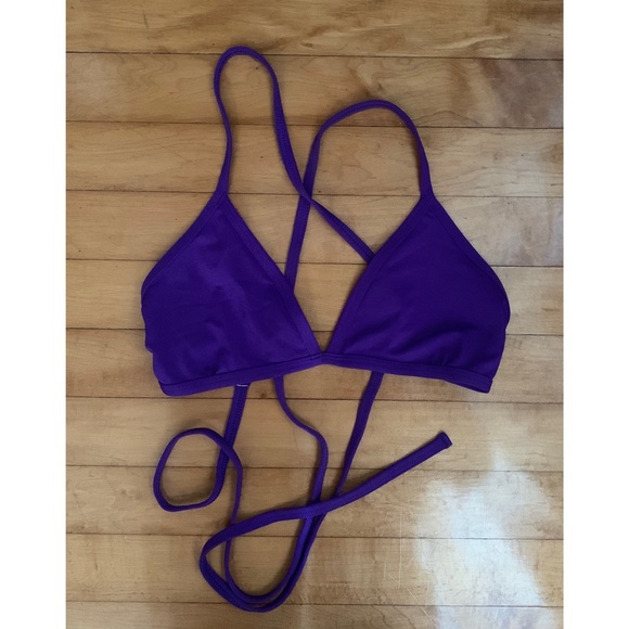 purple triangle bikini top